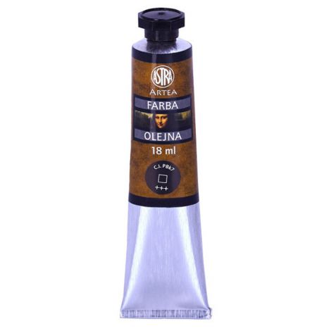 Farba olejna Astra Artea 18ml, Czerń Sadza